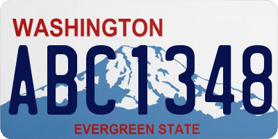 WA license plate ABC1348