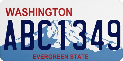 WA license plate ABC1349