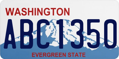WA license plate ABC1350