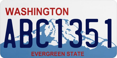 WA license plate ABC1351