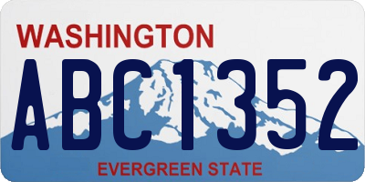 WA license plate ABC1352