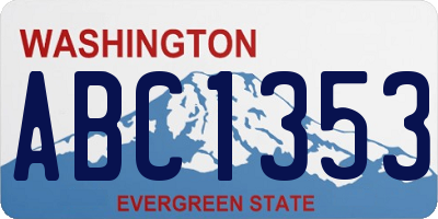 WA license plate ABC1353