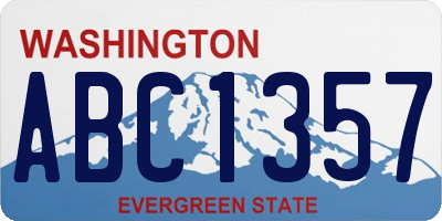 WA license plate ABC1357