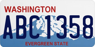 WA license plate ABC1358