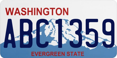 WA license plate ABC1359
