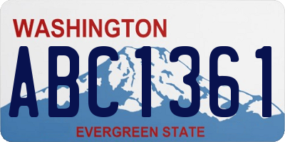 WA license plate ABC1361