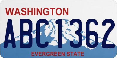 WA license plate ABC1362