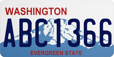 WA license plate ABC1366