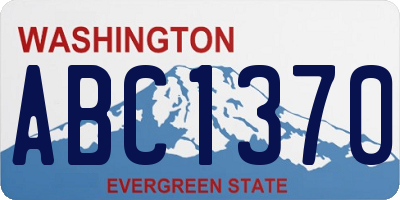 WA license plate ABC1370