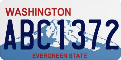 WA license plate ABC1372