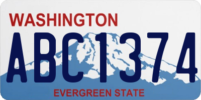 WA license plate ABC1374