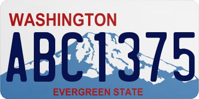 WA license plate ABC1375