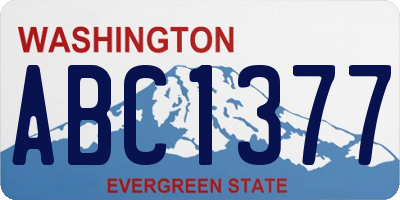 WA license plate ABC1377