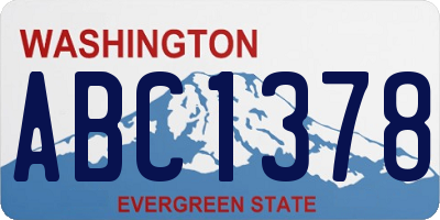 WA license plate ABC1378