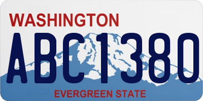 WA license plate ABC1380