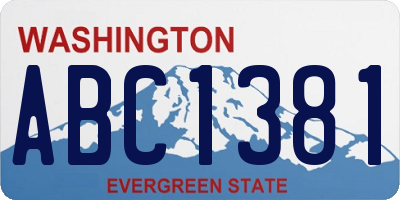 WA license plate ABC1381