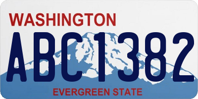 WA license plate ABC1382