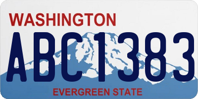 WA license plate ABC1383