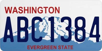 WA license plate ABC1384