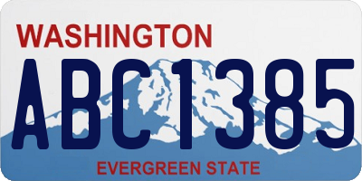WA license plate ABC1385