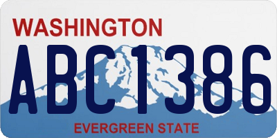 WA license plate ABC1386