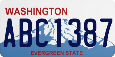 WA license plate ABC1387