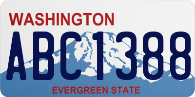 WA license plate ABC1388
