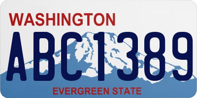 WA license plate ABC1389