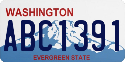 WA license plate ABC1391