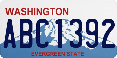 WA license plate ABC1392