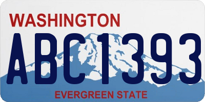 WA license plate ABC1393