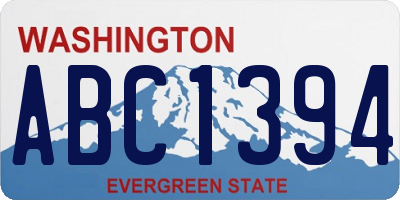 WA license plate ABC1394