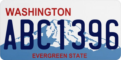 WA license plate ABC1396