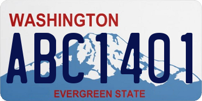 WA license plate ABC1401
