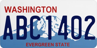 WA license plate ABC1402