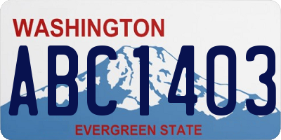 WA license plate ABC1403