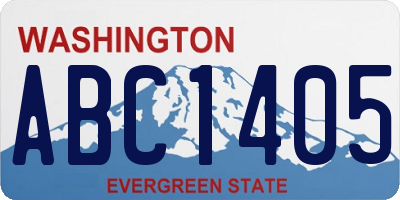 WA license plate ABC1405