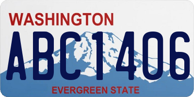 WA license plate ABC1406
