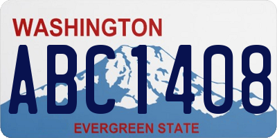 WA license plate ABC1408