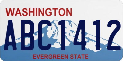 WA license plate ABC1412