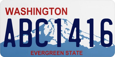 WA license plate ABC1416