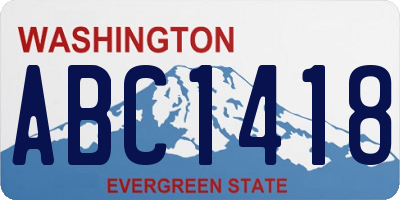 WA license plate ABC1418