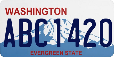 WA license plate ABC1420