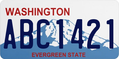 WA license plate ABC1421