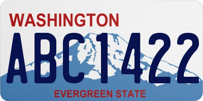 WA license plate ABC1422