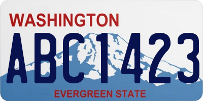 WA license plate ABC1423