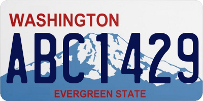 WA license plate ABC1429