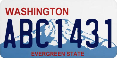 WA license plate ABC1431