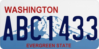 WA license plate ABC1433