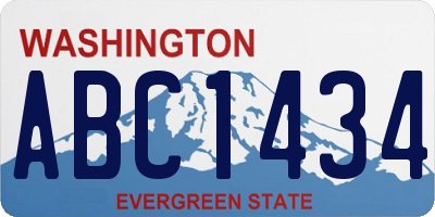 WA license plate ABC1434
